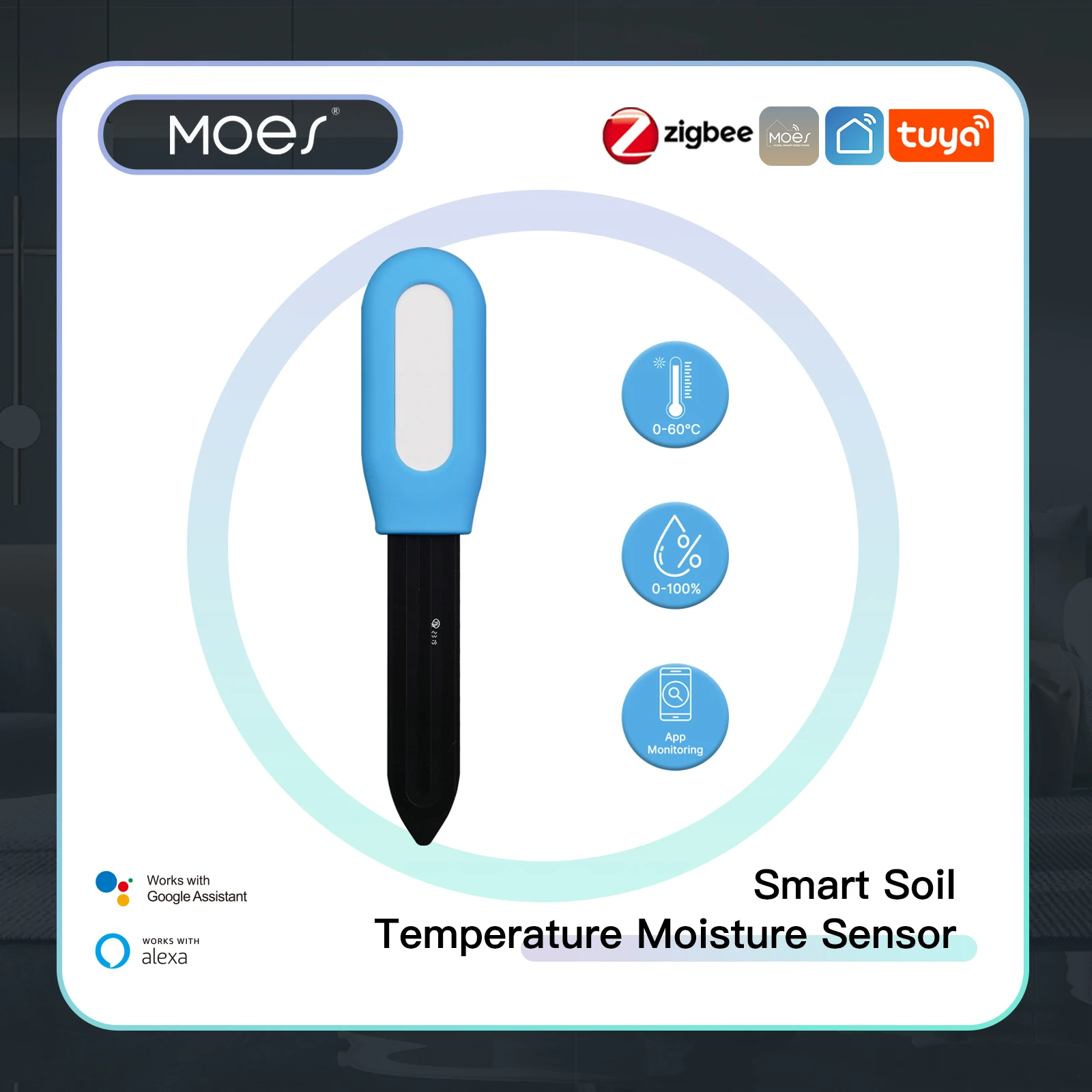 Moisture Meter Plant - MOES-medidor inteligente ZigBee de temperatura del