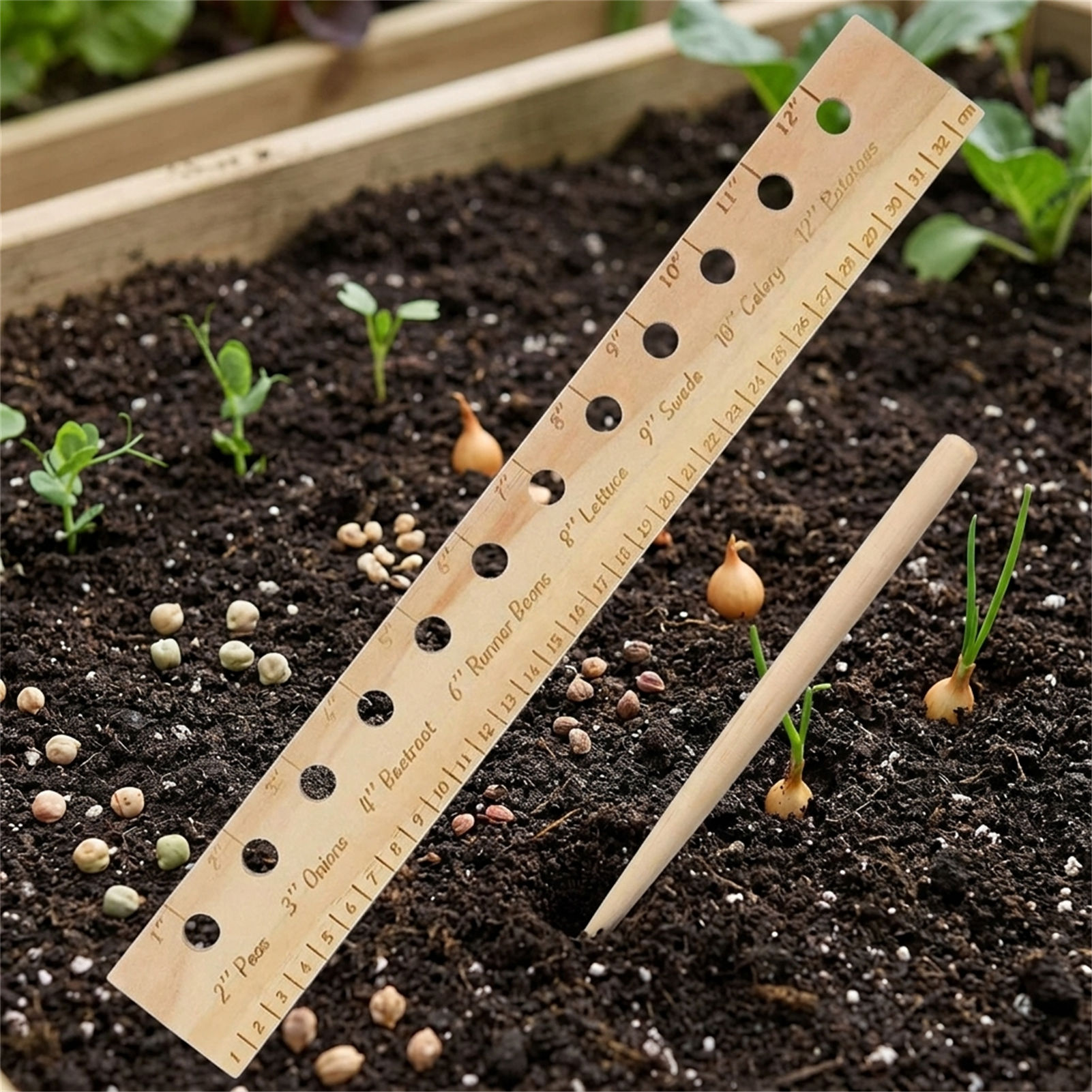 Regla de siembra de madera mac - Gardening Tools For Beginners reseña y precio