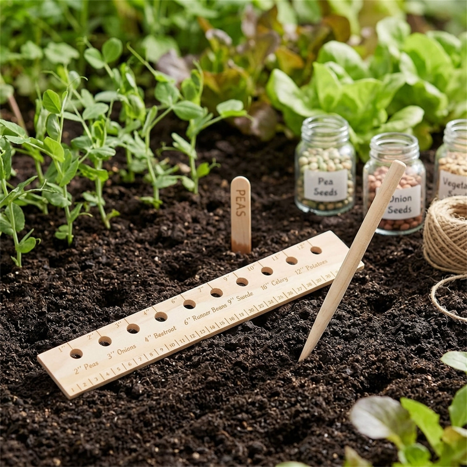 Regla de siembra de madera mac - Gardening Tools For Beginners reseña y precio