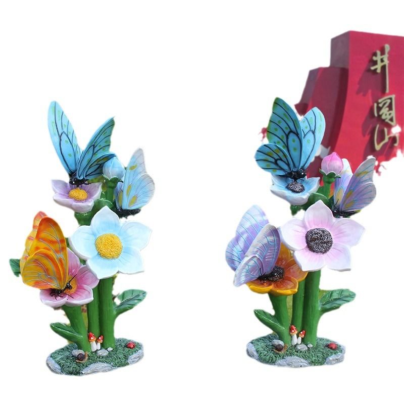Escultura de mariposa y flor p - Gardening Tools Photo reseña y precio