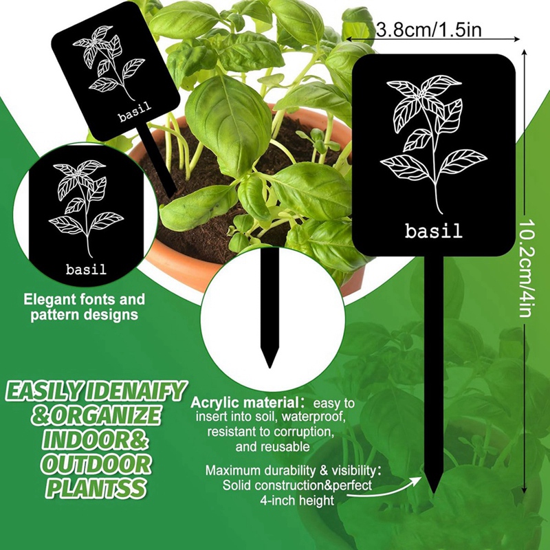24 Etiquetas de Acrílico para  - Gardening Tools With Names reseña y precio